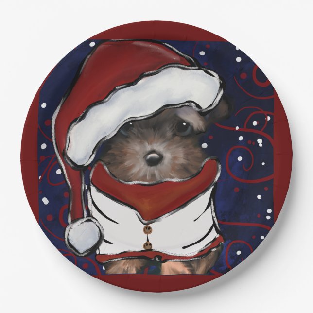 Plato De Papel Yorkie Poo (Anverso)