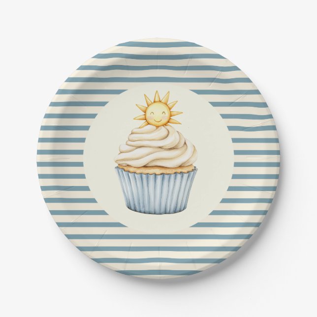 Plato De Papel You Are My Sunshine Cupcake Baby Shower  (Anverso)