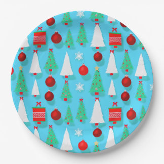 Plato De Papel Yuletide Placa de papel azul