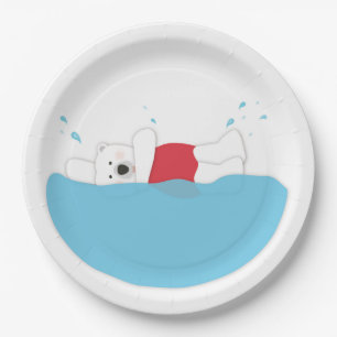 Plato De Papel Zambullida del oso polar