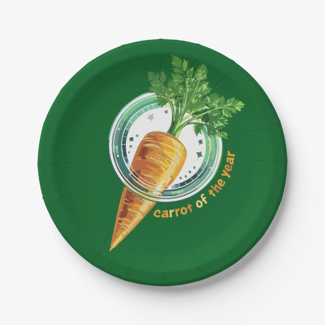 Plato De Papel 🥕 zanahoria del año (Anverso)