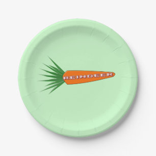 Plato De Papel Zanahoria para Navidades de placas de papel de ren