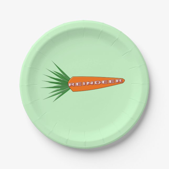 Plato De Papel Zanahoria para Navidades de placas de papel de ren (Anverso)