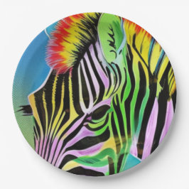 Plato De Papel Zany Zebra