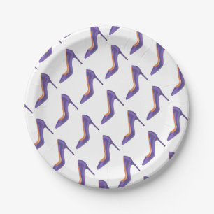 Plato De Papel Zapato del tacón alto en ultravioleta
