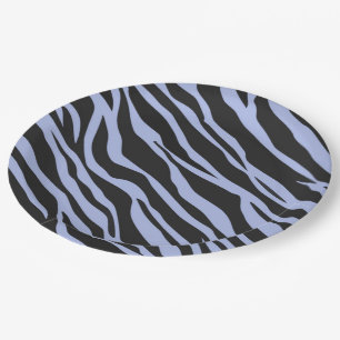 Plato De Papel Zebra azul cielo rayada