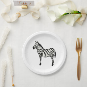 Plato De Papel Zebra Safari Happy Birday Fiesta Plates