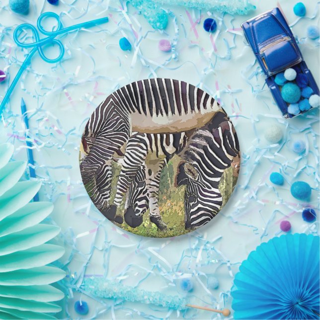PLATO DE PAPEL ZEBRAS (Fiesta)