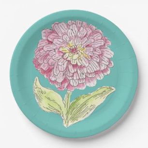Plato De Papel Zinnia Burst