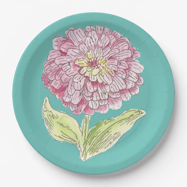 Plato De Papel Zinnia Burst (Anverso)