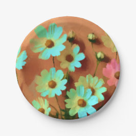 Plato De Papel Zinnia Elegans Flores