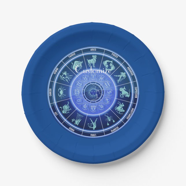 Plato De Papel Zodiac Sun Rótulo Astrología Calendario Thunder_Co (Anverso)