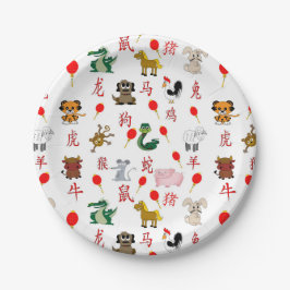 Plato De Papel Zodiaco chino