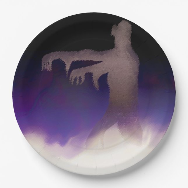 Plato De Papel Zombie en la niebla (Anverso)
