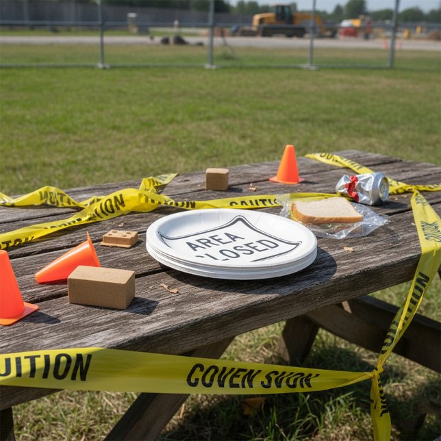 Plato De Papel Zona restringida de advertencia de Rótulo cerrado  (Subido por el creador)