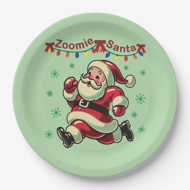 Plato De Papel Zoomie Santa Navidades (Anverso)