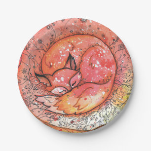 Plato De Papel Zorro dormido