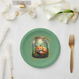 Plato De Papel Zorro Durmiente