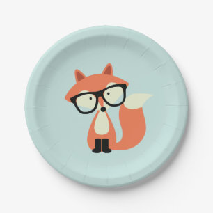 Plato De Papel Zorro rojo hipster