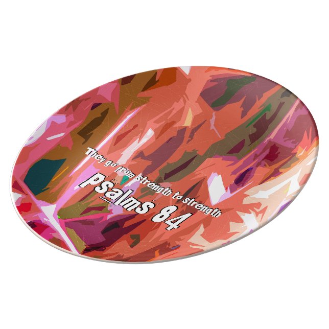 Plato De Porcelana Capítulo 84 de los salmos (Lateral)