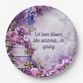 Plato de Regadera de Novia de Wisteria Púrpura con