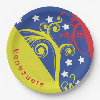 plato decorado de papel I Love Venezuela