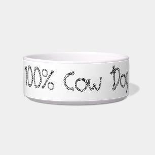 Plato del perro de la vaca del 100%