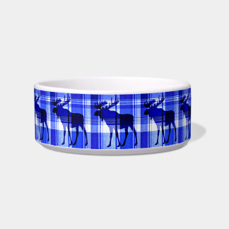 Plato mascota de alce de mango azul rustico