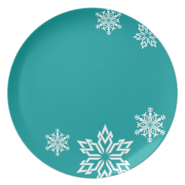 Plato Placa de diseño Snowflake Designer (Frente)