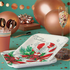 Plato retro de vintage navidad de caramelo