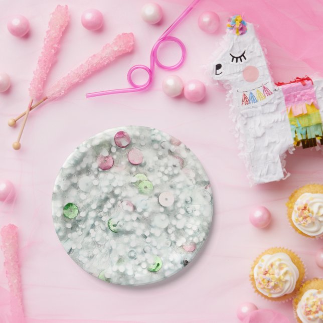 Platos Blancos de Fiesta de Slime Brillante (Fiesta)