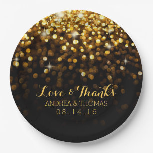 Platos Bodas Glitz Glam Black Gold