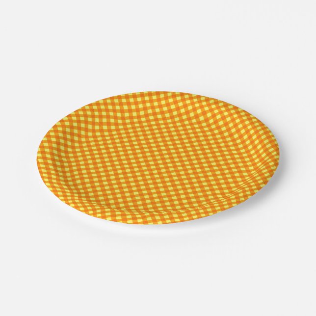 PLATOS CHEX DE PAPEL AMARILLO DE 3 NARANJAS (Angular)