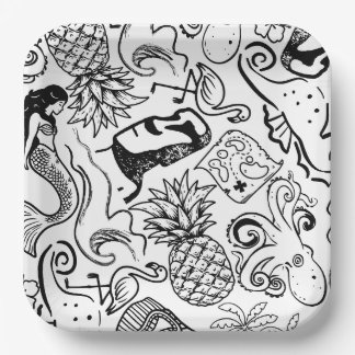 Platos con Vibraciones de Verano Tiki