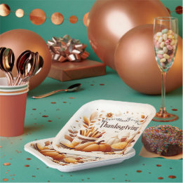 Platos cuadrados felices de Acción de Gracias de 7