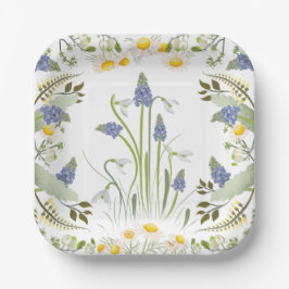 Platos Cuadrados Flores de Verano
