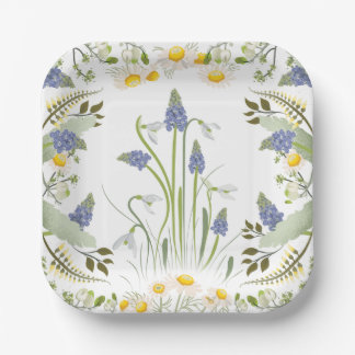 Platos Cuadrados Flores de Verano