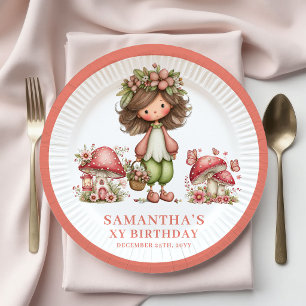 Platos Cumpleaños Hada Linda 6º Cumpleaños Hongo R