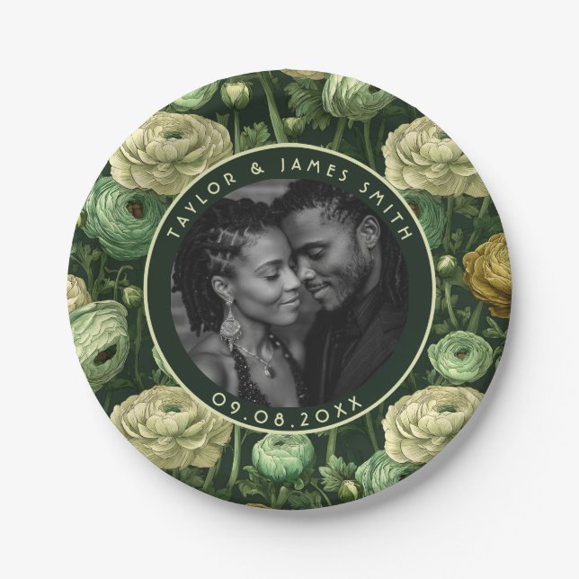 Platos Cute Ranunculus Para El Fiesta De Recepción (Anverso)