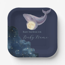 Platos de Baby Shower Celestial Moon | Ballena y L