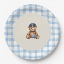 Platos de Baby Shower de Oso de Peluche de Policía