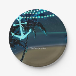 Platos de boda Anchor Beach Lights & Palm Trees