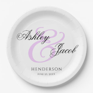 Platos de boda con nombre personalizado elegantes