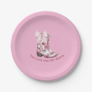 Platos de boots rosados y arcos