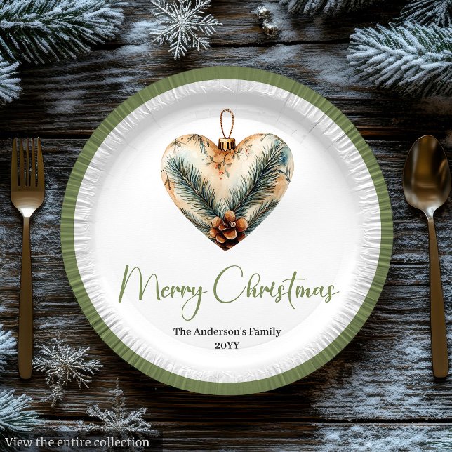 Platos de bouquet navideño botánico boho clásico (Classic Boho Botanical Christmas Bouquet Plates)