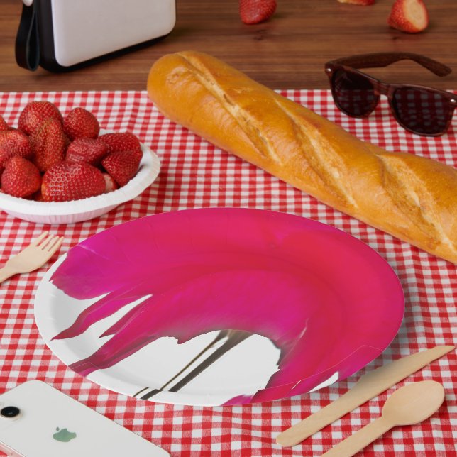 Platos de cartón para cena Rosa Roja Cielo Blanco (Picnic)