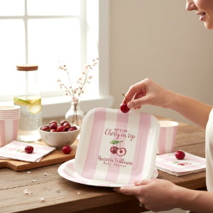 Platos de Celebración para Baby Shower de Cereza D