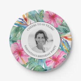 Platos de cumpleaños 60 del luau tropical