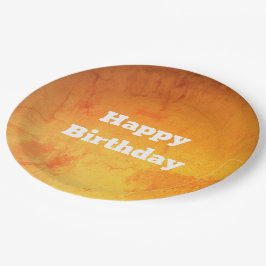Platos de cumpleaños con efecto de mármol dorado