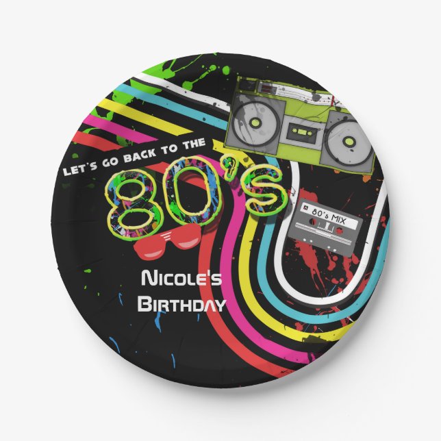 Platos de Cumpleaños con Salpicaduras de Diversión (Anverso)